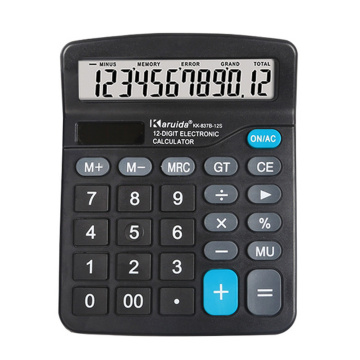 Desktop Electronic Calculator Standard Function Basic Counter with 12-Digits Large LCD Display Big Buttons Dual Powers Solar