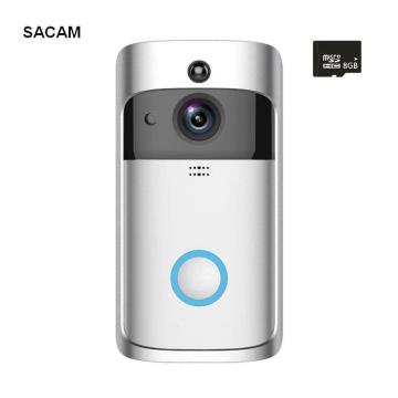 SACAM intelligent video doorbell wireless home WIFI security camera free cloud service 8G SD card two-way conversation night vis