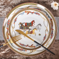 Luxury War Horse Bone China Dinnerware Set Royal Feast Jingdezhen Porcelain Western Plate Dish Home Decoration Wedding Gifts