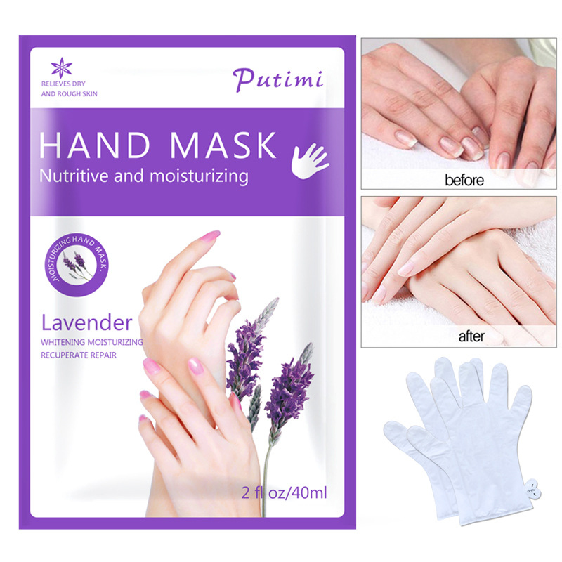 2pcs/1pair Lavender Baby Hand Mask Cream Moisturizing Whitening Hand Spa Gloves Dead Skin Remover Hand Spa Skin Care TSLM1