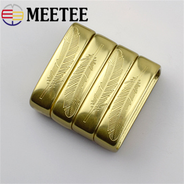 2pcs Meetee High Quality 4cm Pure Copper Belts Ring Retro Brass Rings Buckle DIY Leather Belt Buckles Accessories F1-47