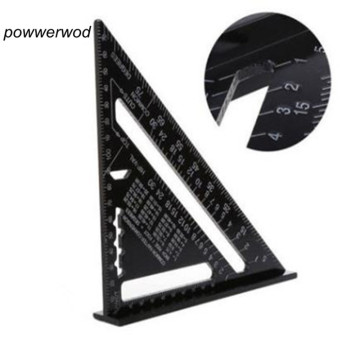 7'' Aluminun Alloy Triangle Angle Ruler 90 / 45 Degrees Protractor Metric/Inch Square Ruler For Woodworking Measuring Tools