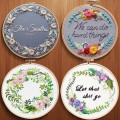 With Pattern Cross Stitch Kit DIY Handmade Full Range Of Embroidery Starter Kit With Bamboo Embroidery Hoop