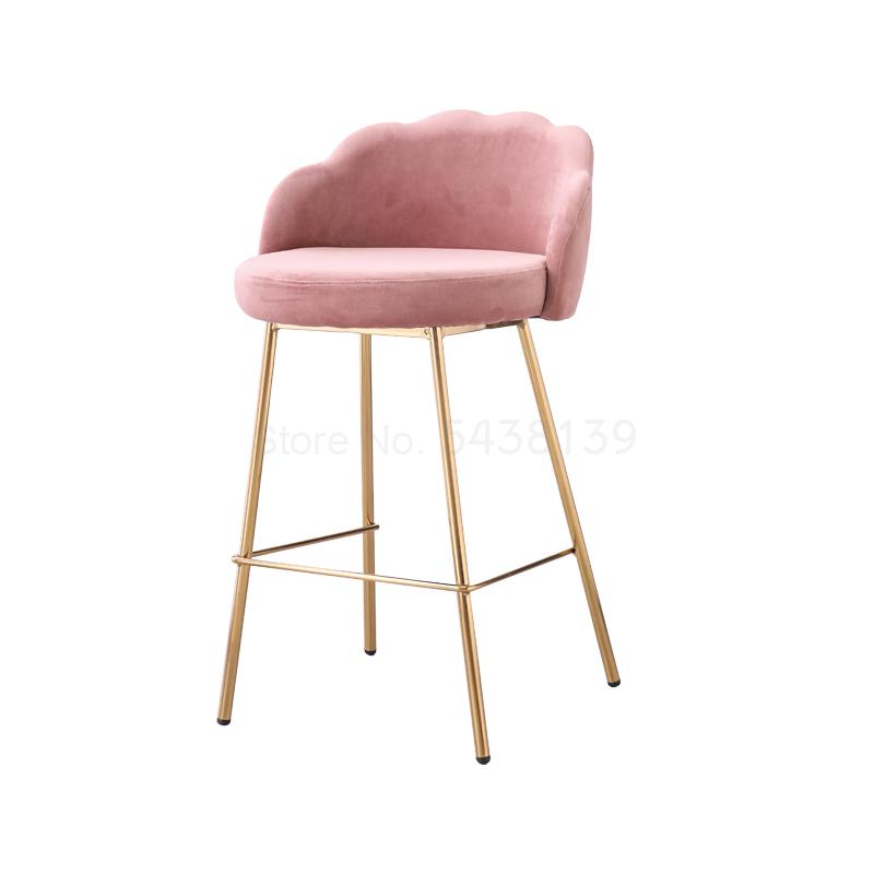 Bar stool light luxury simple fabric soft bag bar chair high stool American restaurant front desk bar chair back