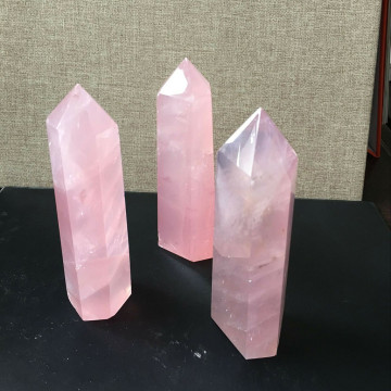 Natural Rose Quartz Crystal Point Mineral Ornament Magic Healing Mineral Stone Family Home Decoration Study Decoration #W2G