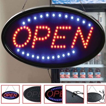 LED Open Sign Bars Shops US Plug Cafe Show Window Florist Advertising LIghts Practical Salon PVC Easy Install Business Store