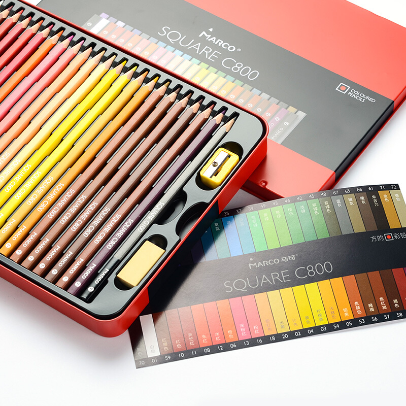 Marco Trendy oil Colors Pencils SQUARE BODY 24/48 Andstal Color Pencil lapis de cor Professional Colored Pencils for School