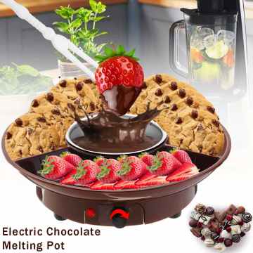 230V 260ml Electric Melting Pot Chocolate Fondue Maker Candy Dessert Cheese Fountain Boiler ABS+Stainless Steel Adjustable