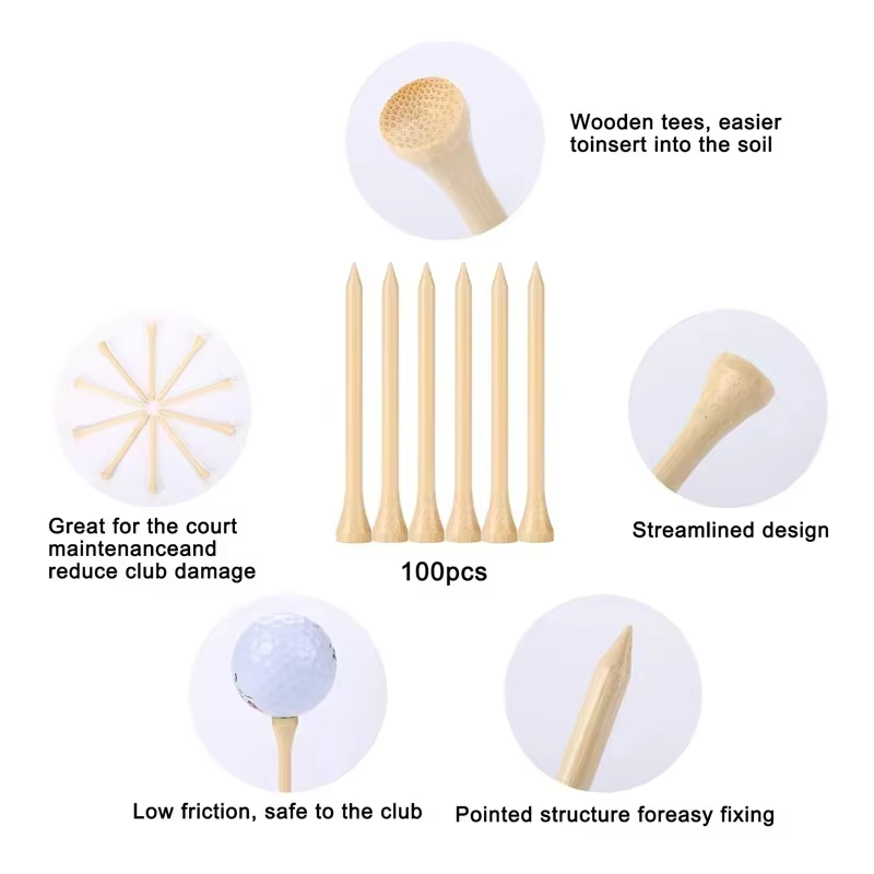 GP Premium Bamboo Golf Tees-Eco-Friendly Durable Lightweight Golf Accessories Set OEM Custom Packaging Bulk Wholesale for Golf9