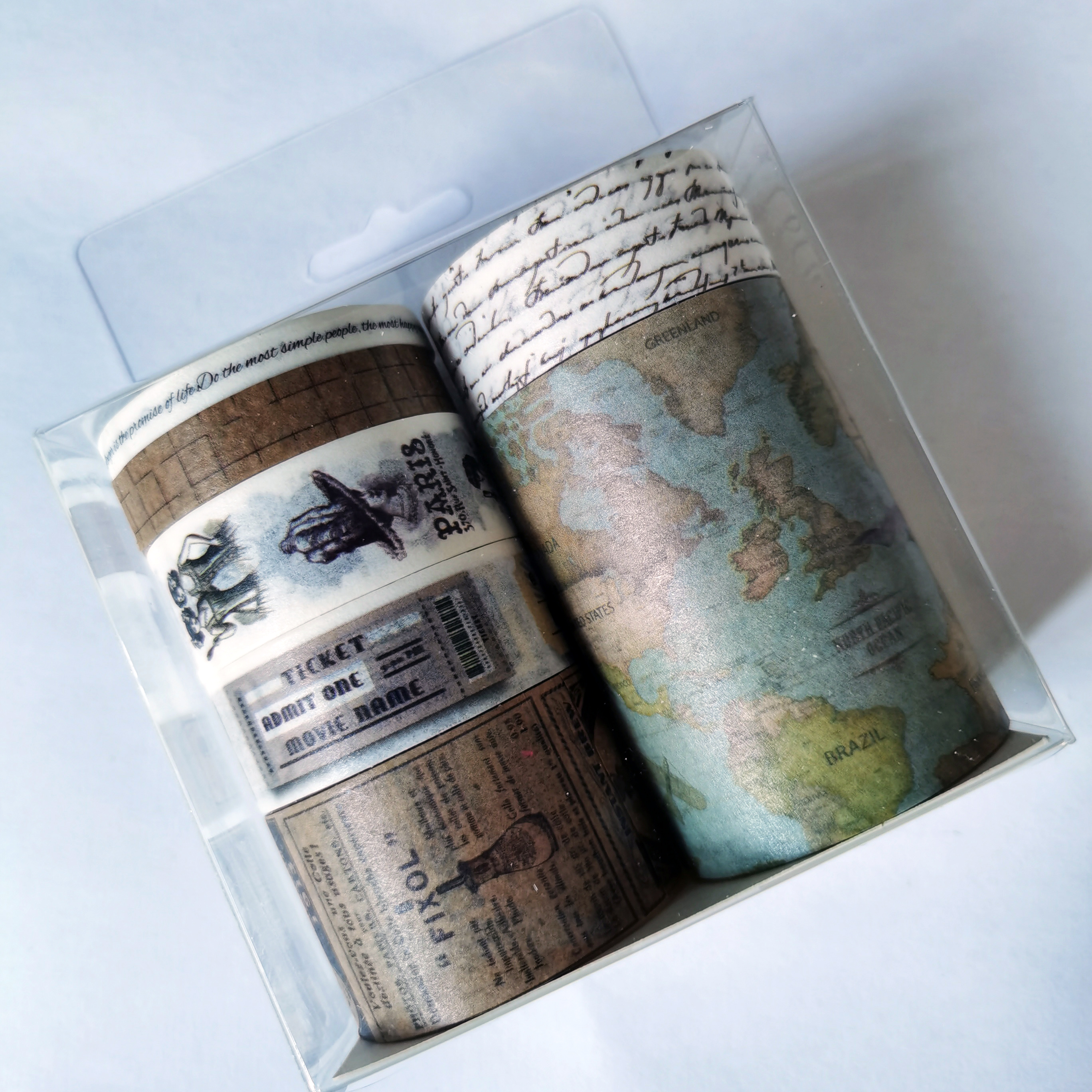 Retro Soild Color Journal Masking Tape Sticker Old Map Vintage Washi Tape DIY Bullet Notebook Scrapbooking Office Adhesive Tape