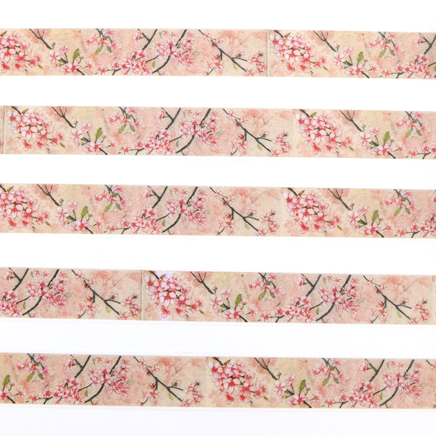 10m*15mm Creative Plum Flower Washi Tape Adhesive Paper Tape School Office Supplies DIY Scrapbooking Decorative Sticker Tape