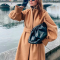 Autumn Winter new Women's Trench Coat Belted Long Warm Wool Jackets Fashion Ladies Oversize High Quality Outerwear 2020