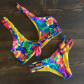 Ruffled Bikini Set 2020 Sexy Flounce Biquini Swimwear Women Swimming pants Swimsuit Floral Beachwear V-neck Bathing Suit