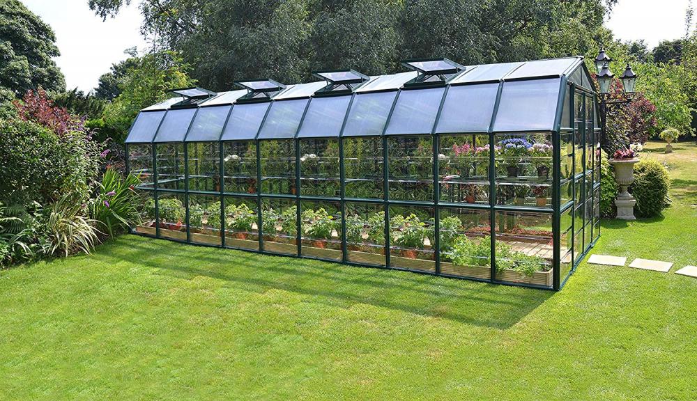 Aluminum frame greenhouse with pc roof glass garden