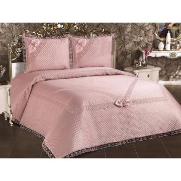 Poppy Quilted French Laced Bedspread Powder