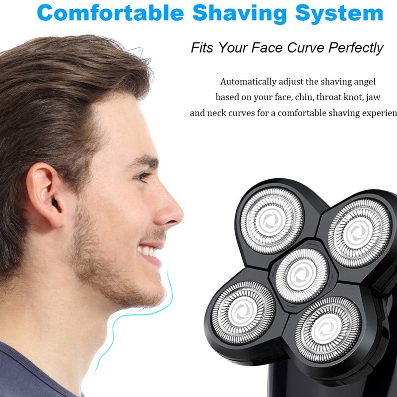Electric Shavers for Men's 5D 5 in 1Nose Beard Trimmer Hair Clipper Dry and Wet Shaving Kit USB Rechargeable