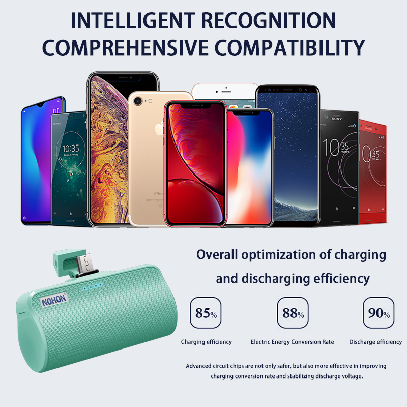 NOHON Mini Type USB C Power Bank 3000mAh Fast Charge Pocket Wireless Powerbank For Xiaomi Huawei USB-C Portable Charger Battery