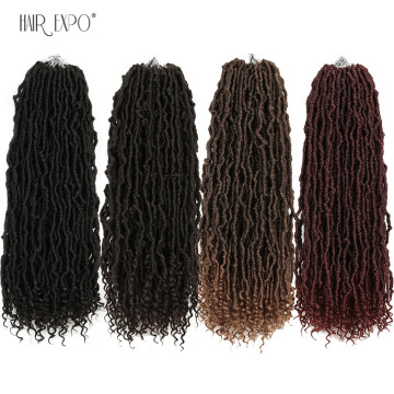 20 Inch Goddess Faux Locs Crochet Hair Nu Locs Synthetic Ombre Braiding Hair Extensions Fashion Wig For Women Hair Expo City