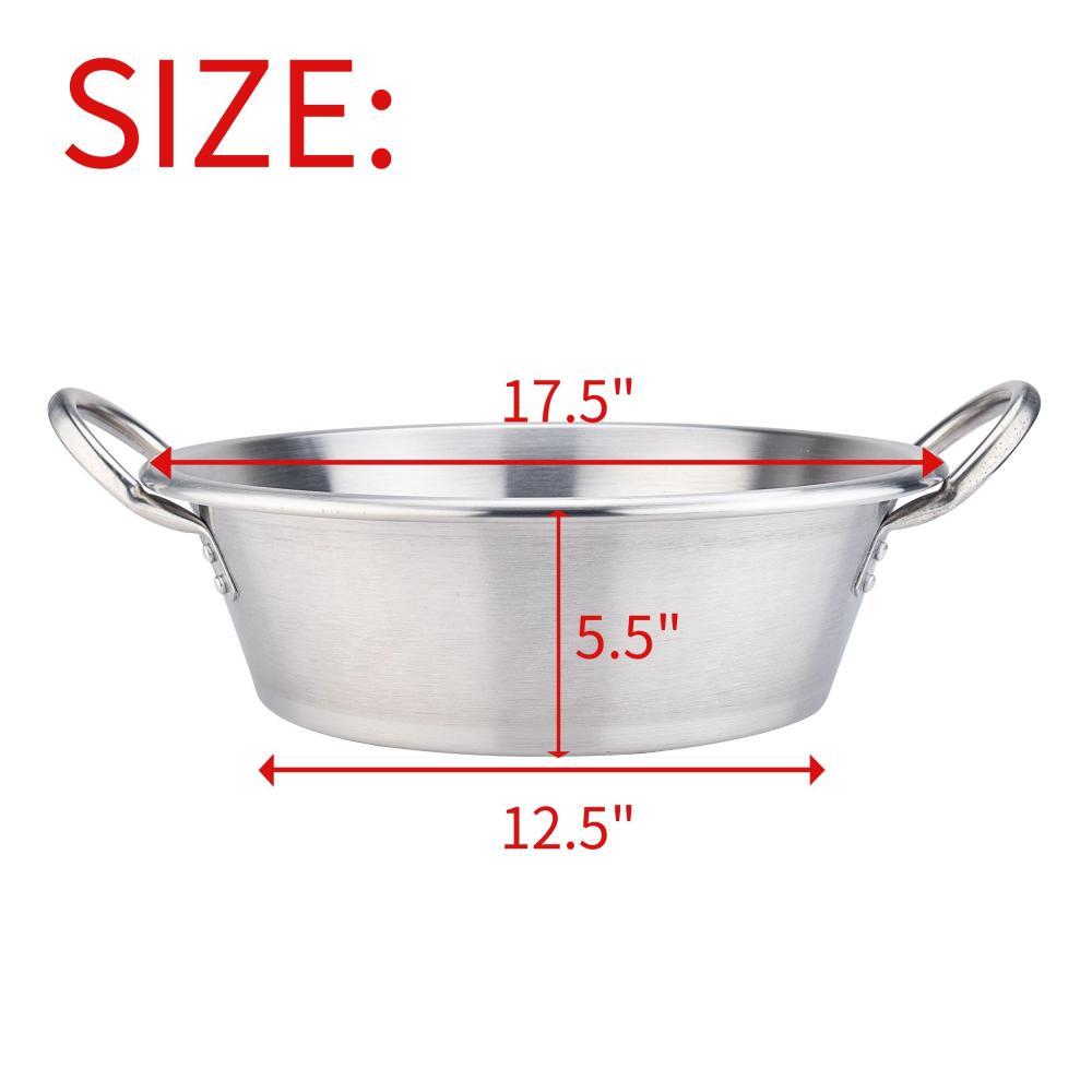 14QT Heavy Duty Stainless Steel Large Cazo Comal