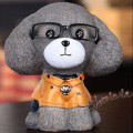High Quality Creative Glasses Dog Resin Adorable Puppy Dog Money Boxes Kid Coin Bank Saving Box Piggy Bank