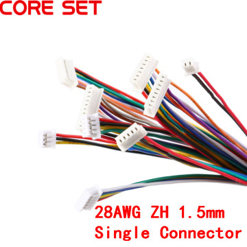 10Pcs Connector Cable Wire ZH 1.5 ZH1.5 1.5mm 2/3/4/5/6/7/8/9/10 Pin Single Connectors Electronic Line Terminal Plug 10cm length