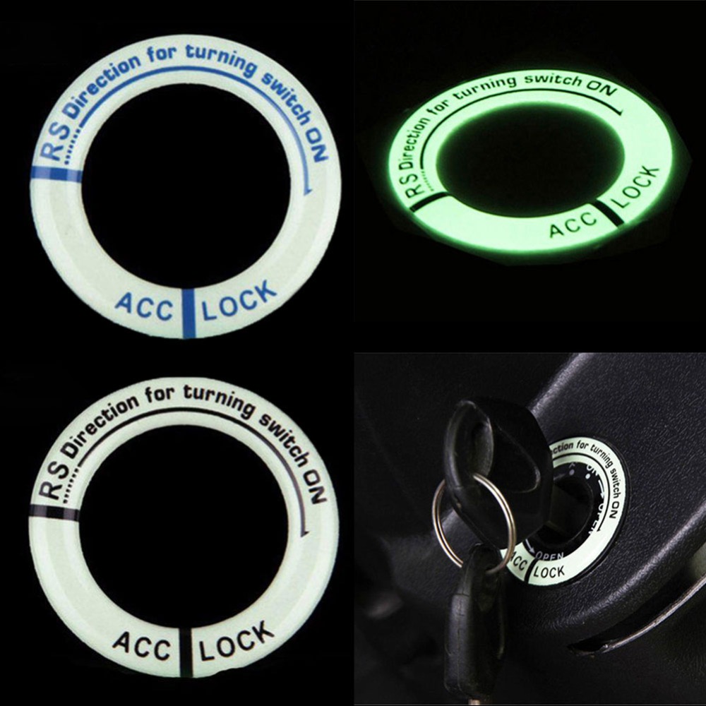 Optional Color Night Vision Light Luminous Ignition Switch Sticker Glow Key Ring Hole Cover