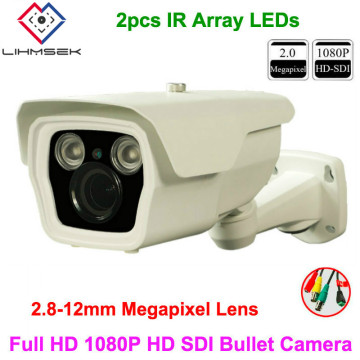 Lihmsek HD SDI 1080P CCTV Camera 2.0 Megapixel Outside Outdoor External IP66 Waterproof IR Bullet Camera with White Housing