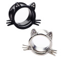 2 Piece Crystal Cat Ear Plug Stainless stee Flat Flare Screw Fit Ear Plugs Cute Kitty Gauges Flesh Tunnel body Piercing jewelry