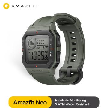 Amazfit Neo Retro Design Smartwatch 5ATM Heart Rate Monitoring Sleep Tracking 28 Days Battery Life Smart Watch red black green