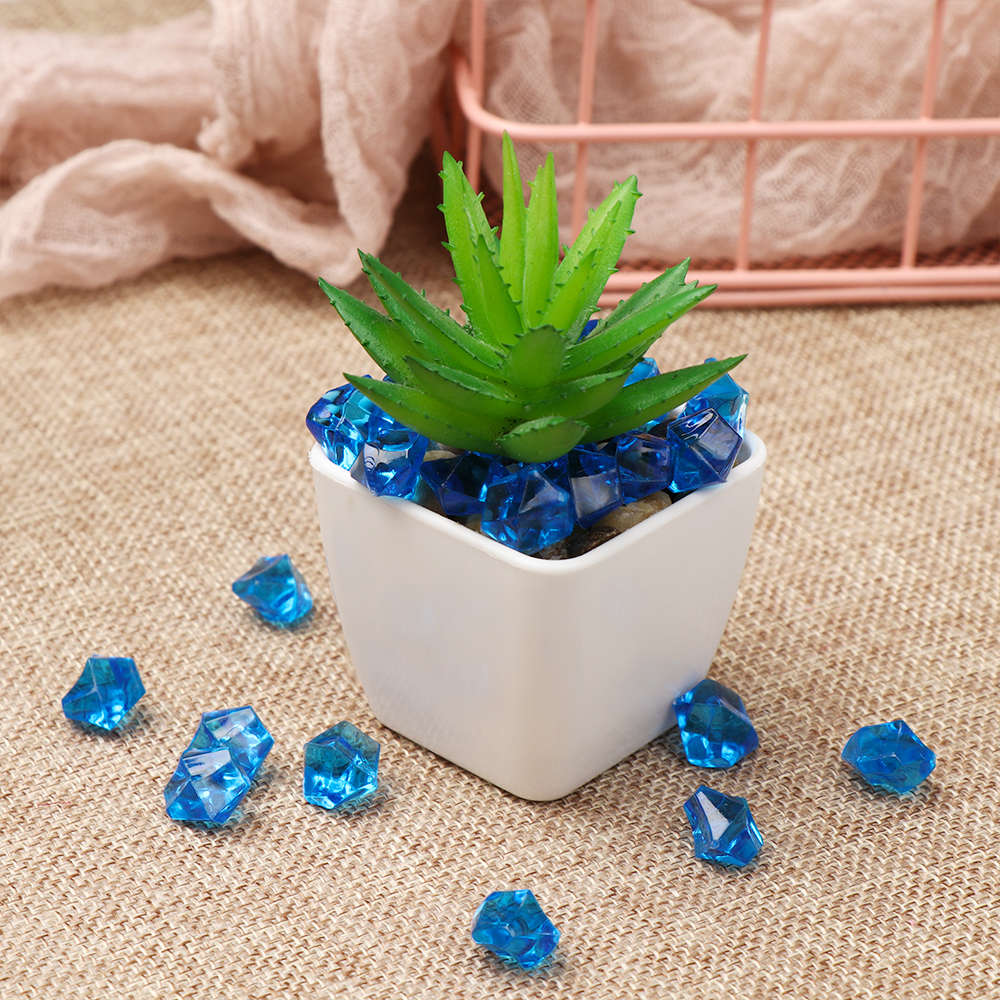 1/50Pcs/bag Colorful Mini Aquarium Acrylic Stones Crystal Ice Cubes Decor Gems Vase Filler Pebble Fish Tank Home Party Ornament
