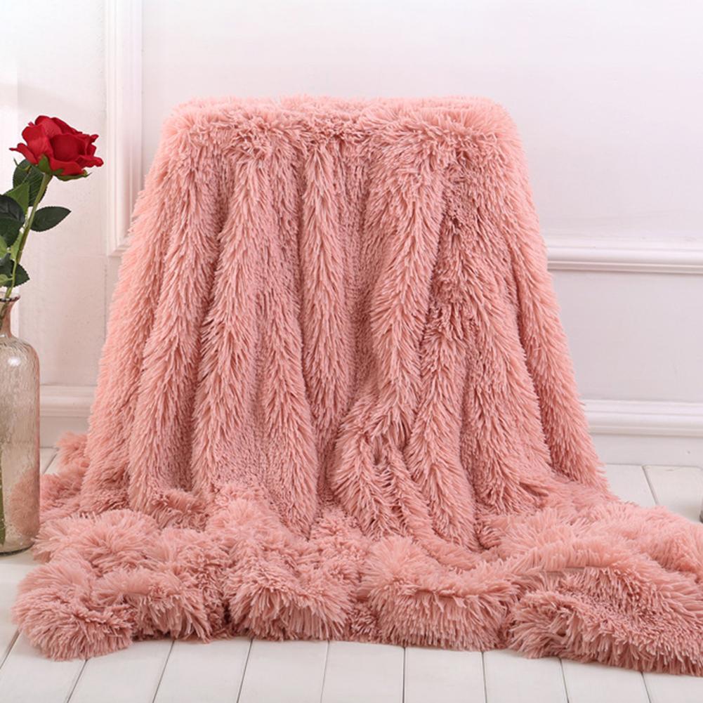 Soft Warm Fleece Flannel Blankets For Beds Faux Fur Mink Throw Solid Color Sofa Cover Bedspread Winter Blankets