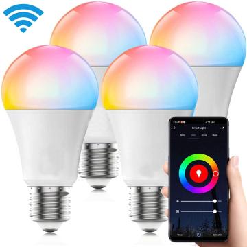 RGB light bulb with wifi control Dimmable Brightest Smart Bulb Color Changing Light LED Smart Bulb Google Compatible Smart Life