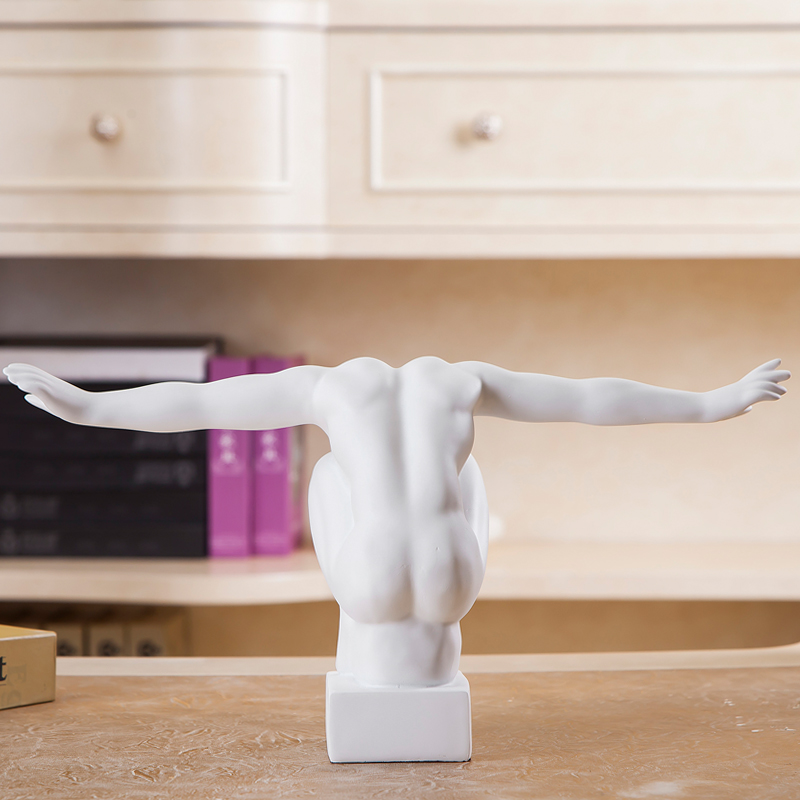 MODERN CREATIVE FIGURES SCULPTURE ORNAMENTS ABSTRACT DIVING ATHLETES, THINKERS RESIN STATUE ARTWORK, HOME DECORATION ACCESSORIES
