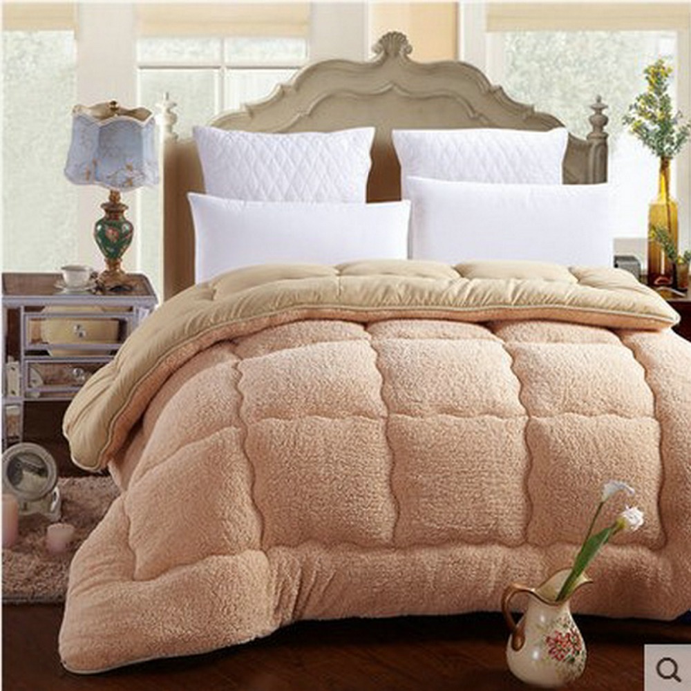 Cashmere Velvet Warm Winter Thicken Comforter/ Duvet/ Quilt Core wool Down Fabric Filling Bedding Set
