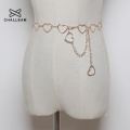 Women Fashion Heart Chain Belt Female Silver Gold Waist Dress Thin Metal Belts 110cm Long Designer Tassel Fringe Chains 137
