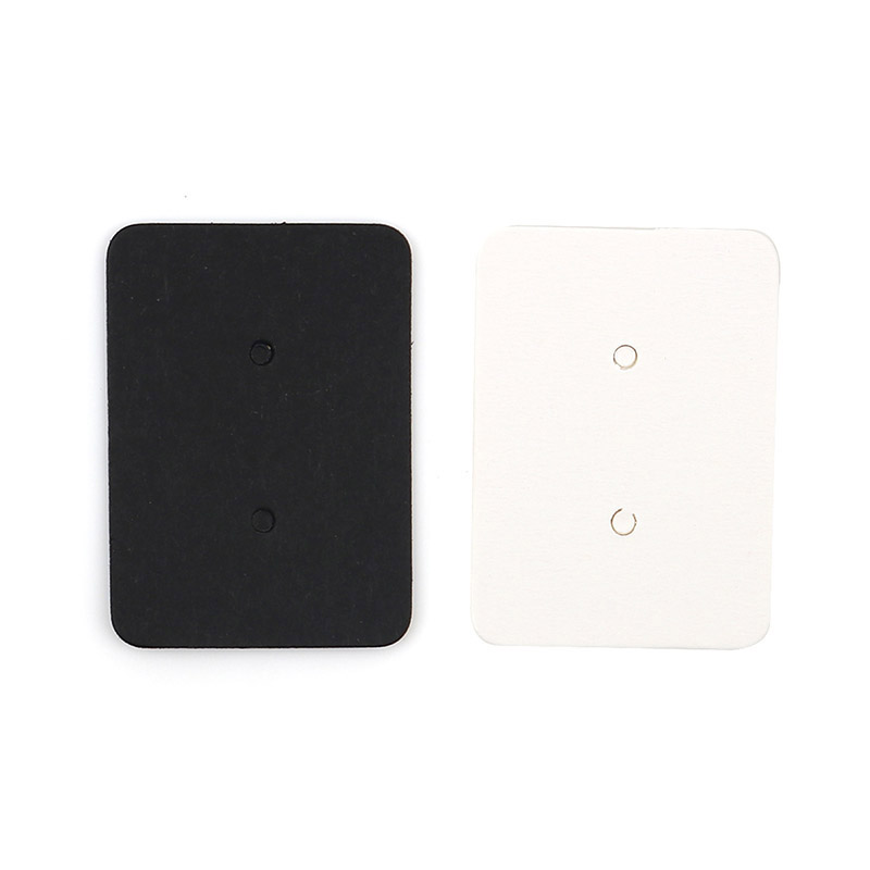 100PCs 3.5x2.5cm Paper Garment Label Tags black White color Clothing Accessory Rectangle Jewelry Earrings Display Card