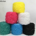 100 G/skein Novelty Rainbow Color Eyelash Feather Yarn Anti-Pilling Fancy Acrylic Hand Knitting Yarn for Handmade Hat Bag Scarf