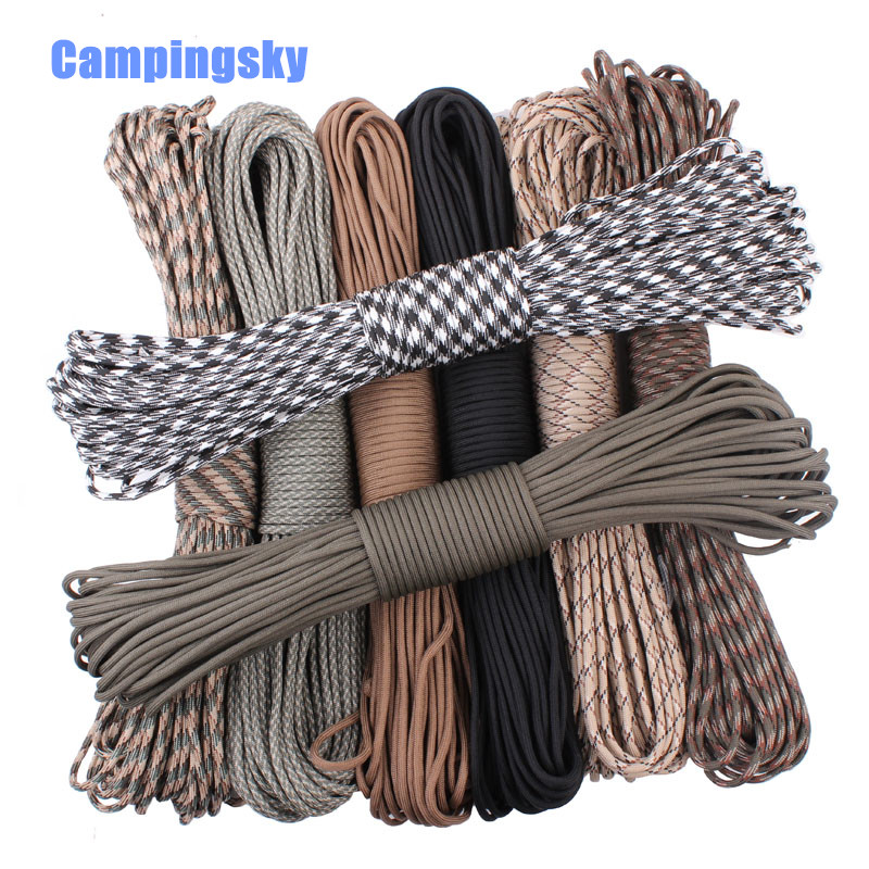 CAMPINGSKY Paracord 550 Parachute Rope 7 Core Strand 100FT paracord For Camping