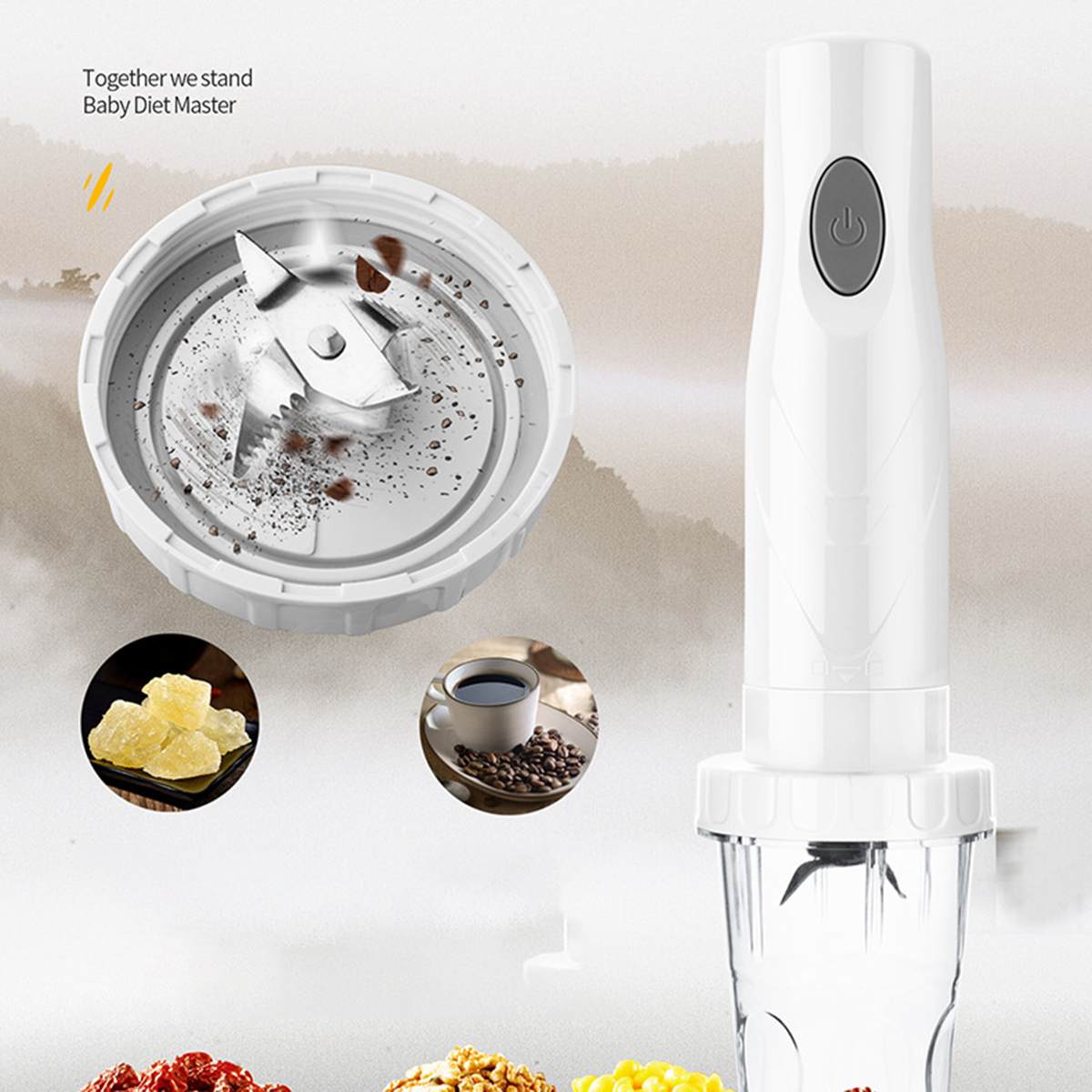 220V 2 Blades 4 in 1 Electric Food Blender Multifunctional Mixer household Detachable Stainless Steel hand-held stirring rod
