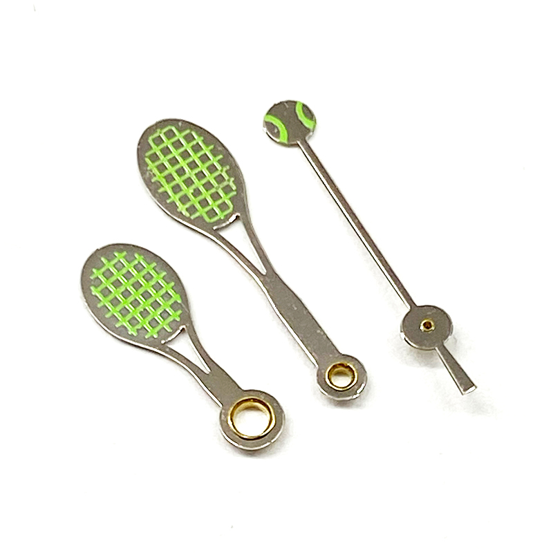 Tennis racket watch hands