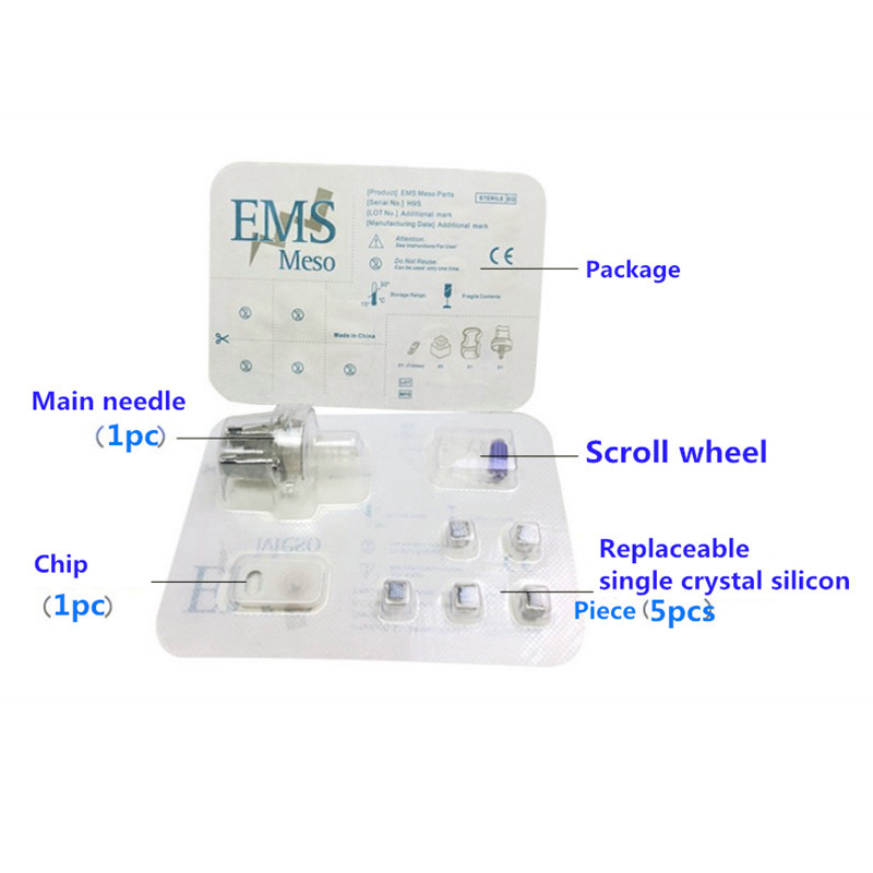 1 Set EMS Mesotherapy Needle Monocrystalline Silicon Chip Replacement Head for Mesotherapy Gun Moisturizing Mesogun Injector