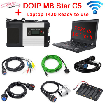 DOIP MB STAR C5 with Laptop T420 PC free V09.2020 software install SD C5 wifi connection ready to use for Mer-cedes cars trucks