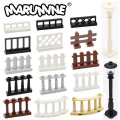 Marumine City Accessories 30PCS Bricks Fence Railing Stairs MOC House Garden Military Toy Building Blocks Parts