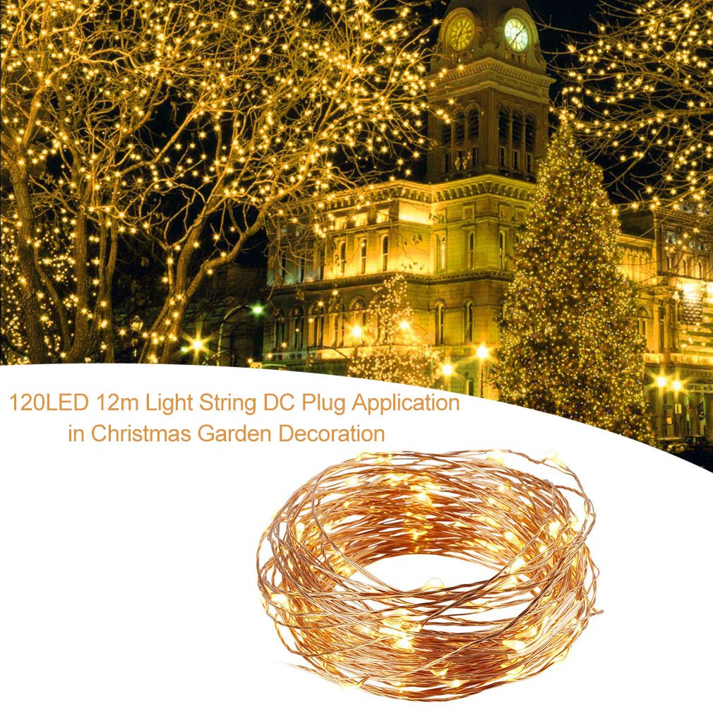 120 LED 12m LED Light String DC Plug Application in Christmas Decoration Company Crafts Gifts Garden Decoration