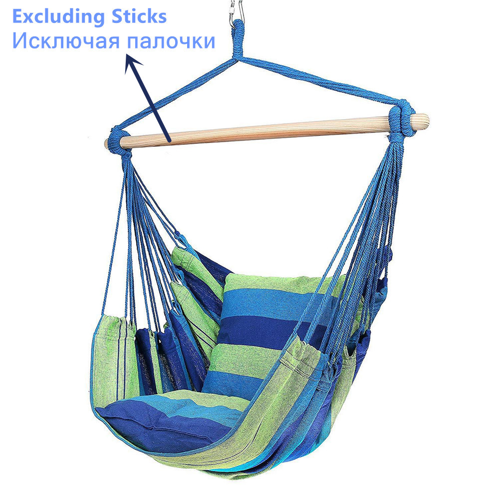 Hanging Hammock Chair Swinging Seat Travel Camping Home Garden Adults Kids Indoor Thickened Outdoor Swing Chairs With Cushion