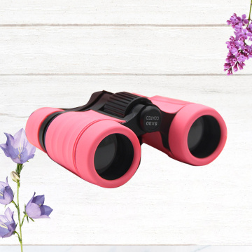 Focal Adjustable Children Binoculars Telescope Binoculars Toy Game Props Birthday Present for Entertaining Bird Watching (Pink)