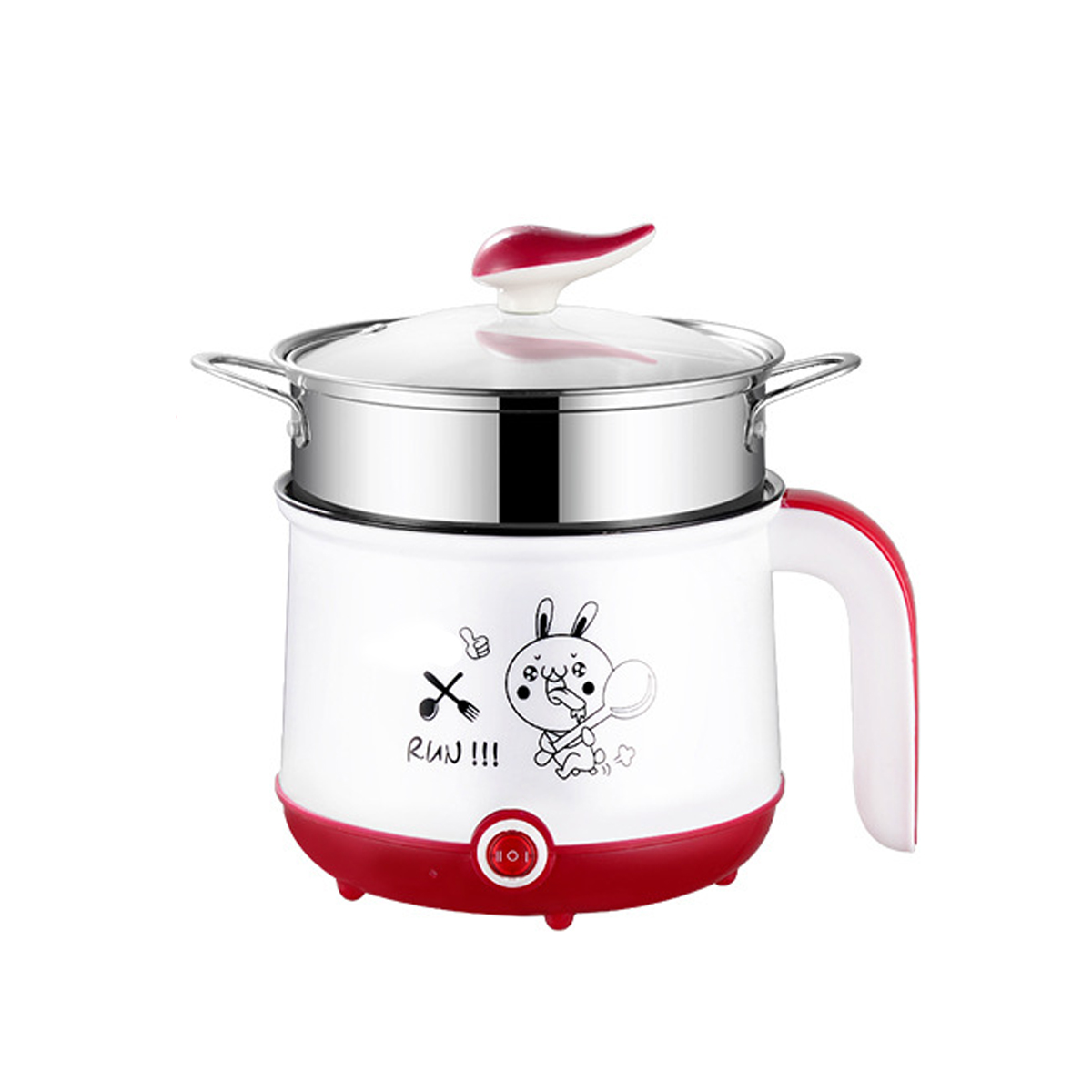 3 Colors 1.8L Mini Electric Rice Cooker 2 Layers Food Steamer Multifunction Meal Cooking Pot Heating Lunch Box