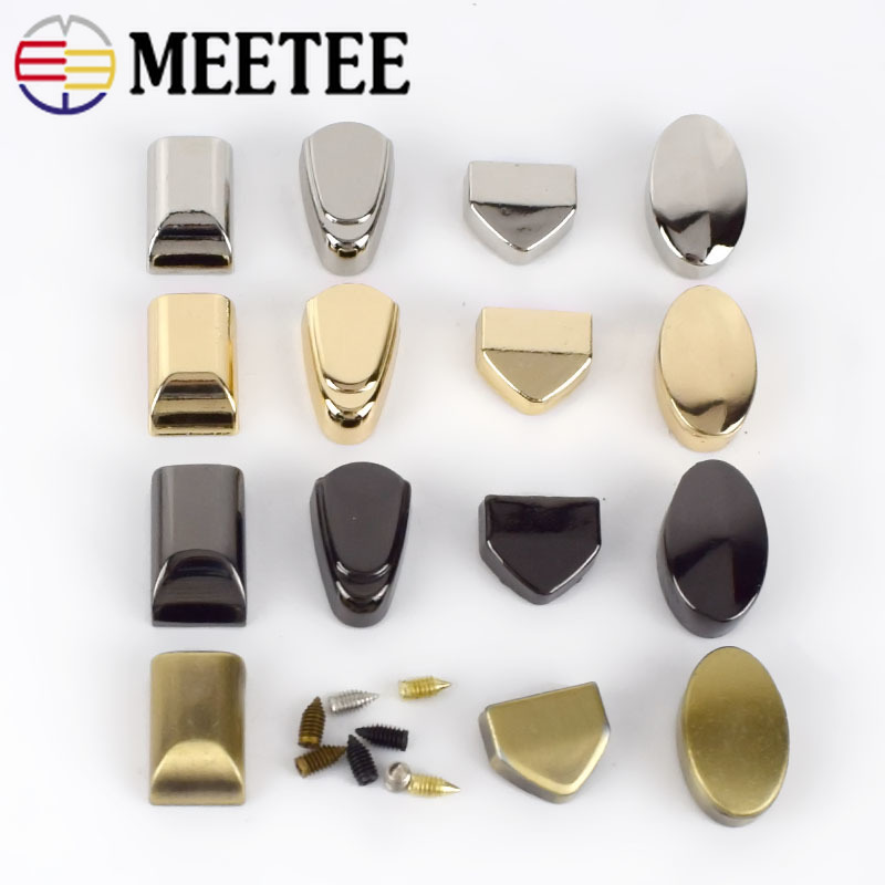 Meetee 10pcs Metal Zipper Pull Tail Lock Clip Buckle Zip Cord Stopper Screw Plug DIY Bags Leather Hardware Accessories Crafts