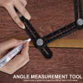 Multi Angle Measuring Ruler 6 Folding Ceramic Tile Hole Positioning Ruler With Drill Guide Metal Template Hole Punch Accessories