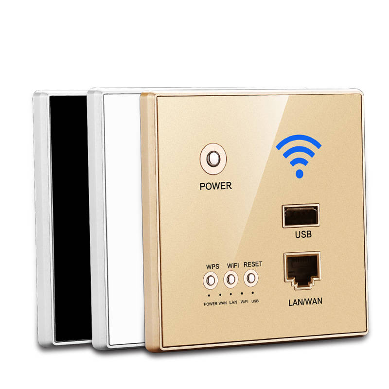 300M In-Wall Wifi Wireless Router Socket Access Point Panel AP Router USB Charging Smart Socket WIFI Repeater Extender for Hotel